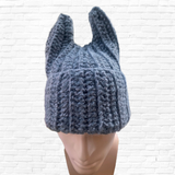 Bad Bunny Inspired Beanie with Horns, Crochet Bunny Hat, Hat With Bunny Ears