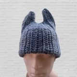 Bad Bunny Inspired Beanie with Horns, Crochet Bunny Hat, Hat With Bunny Ears