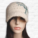 Brimmed Beanie with Tree of Life