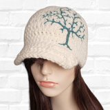 Brimmed Beanie with Tree of Life