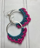 Handmade Colorful Crochet Hoop Earrings – Boho Statement Jewelry