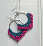 Handmade Colorful Crochet Hoop Earrings – Boho Statement Jewelry