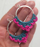 Handmade Colorful Crochet Hoop Earrings – Boho Statement Jewelry