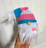 Trans Pride Gnome, LGBTQ Gnome, Knit Plush, Pride Gnome, Small Plush, Gifts for Trans Women, Gift for Trans Guy
